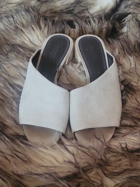 MERCEDES CASTILLO Cream Open-Toe Slip-On Mules